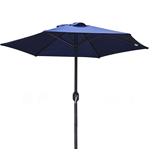 Grand parasol de jardin rond de 2m couleur bleu ciel pour créer un coin d'ombre sur un balcon
