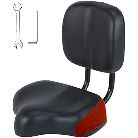 BSTCAR Breiter Fahrradsitz - Memory Foam Fahrradsattel Fahrradstuhl mit Rückenlehne, wasserdicht, bequem Cover