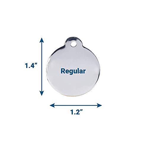 Gotags Paw Print Round Stainless Steel Pet Tag For Dogs And Cats, Personalized With 4 Lines Of Custom Engraved Id, In Solid Stainless Steel And 5 Enameled Colors: Blue, Green, Pink, Purple And Red #TOP2