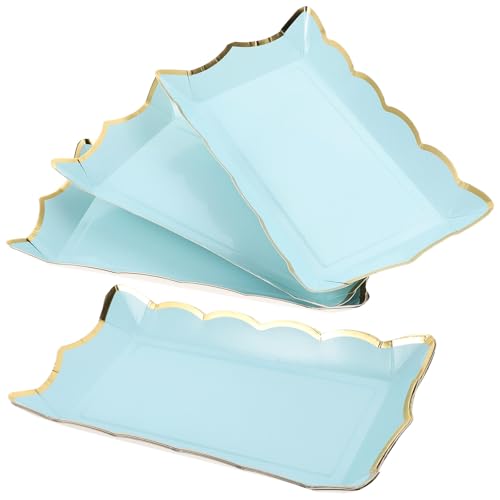Ipetboom Bandejas para Servir Desechables Rectangulares 4 Piezas para Exhibición de Frutas y Platos en Fiestas