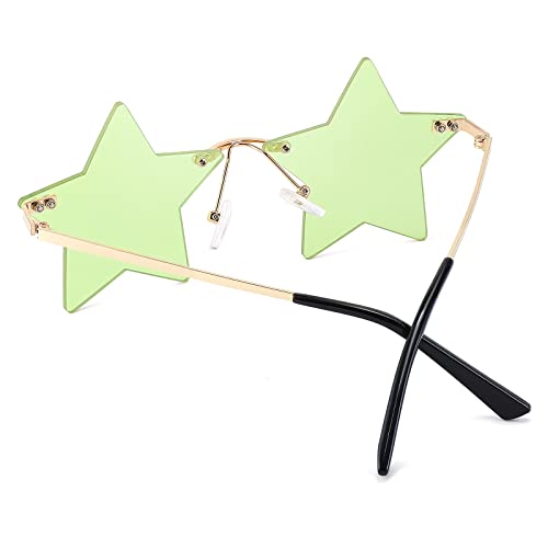 FEISEDY Rimless Star Shape Sunglasses Women Men Personality Pentagram Party Glasses Trendy Color Eyewear B28333