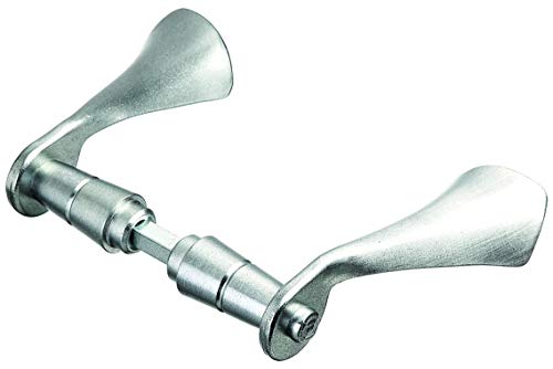 Gah-Alberts 554293 Door Handles Galvanised Forged One Pair 120 mm Wide Stove-Enamelled Silver Grey, Grey,silver