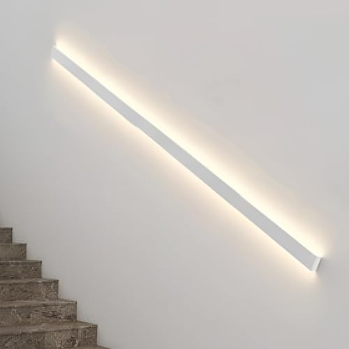 Luz de pasamanos de escalera led con sensor inteligente barra blanca de pared interior 100cm
