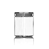 Anchor Hocking Stackable Jar w/Glass Lid, 1.5-Quart