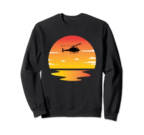 Gran helicóptero piloto retro regalo hombres Sudadera