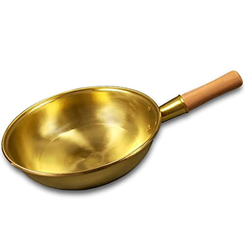 Wok de cobre con mango de madera 32 cm