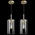 LKFGLF Brass Pendant Light Fixtures, 9.5''Glass Adjustable Kitchen Island Pendant Lights, 2 Pack Indoor Modern Pendant Light for Dining Room Living Room Bedroom