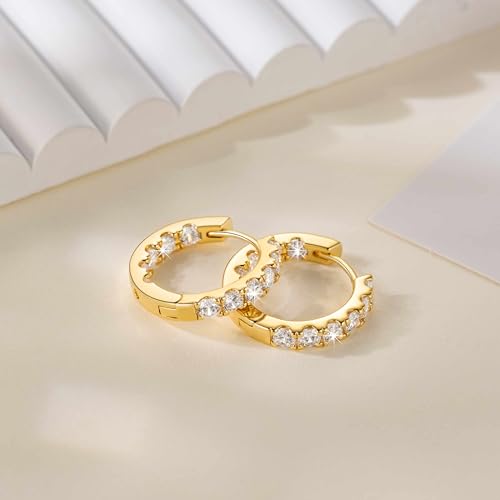 14K Gold Earrings for Women Gold Hoop Earrings for Women with Cubic Zirconia Symbol of Love and Timeless Style Elegant Huggie Hoop Earring for Womens 20mm4