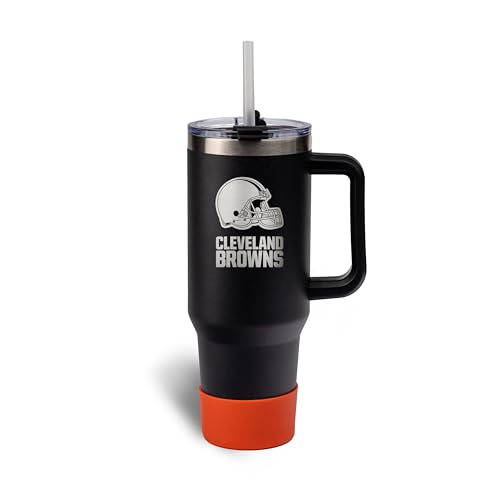 Image of The Memory Company Officially Licensed NFL - Cleveland Browns 46oz Game Day Tumbler with Laser Engraved Team Logo