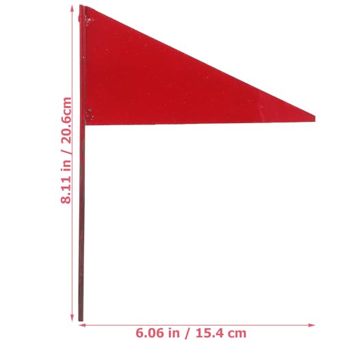 Toyvian 8 Pièces Drapeaux Triangulaires en Fer Rouge pour Arrosage Gazon, Signalétique pour Pelouse avec Haute Visibilité et Robustesse, pour Marquage et Jardinage – vue 2