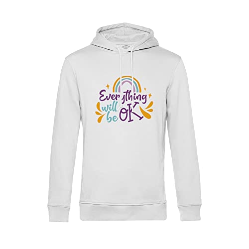 Sweat à capuche bien être pull message everything will be ok santé
