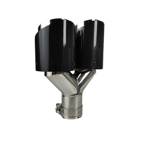 Embout de Silencieux d'Échappement Universel Polissage Y 76.2mm Double Sortie Auto - 4