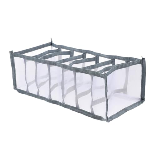 NIYANGLE Organizador de Cajones para Jeans Gris de Malla 7 Compartimentos Grandes (36x25x20 Cm), Organizador de Ropa para Armario y Cajones, Almacenamiento Práctico para Pantalones y Ropa