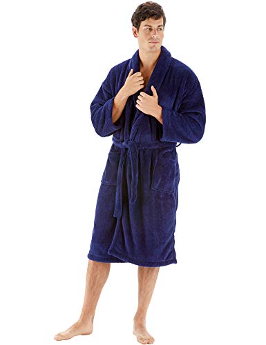 Men's Robe Microfiber Plush Fleece Bathrobe2