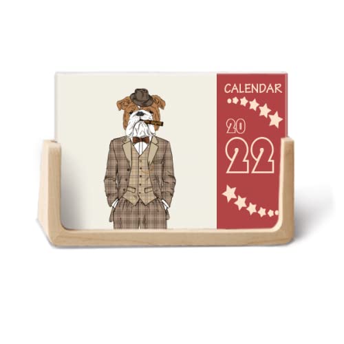 Calendrier de bureau chien aquarelle 2022 pour décorer le salon et planifier le quotidien