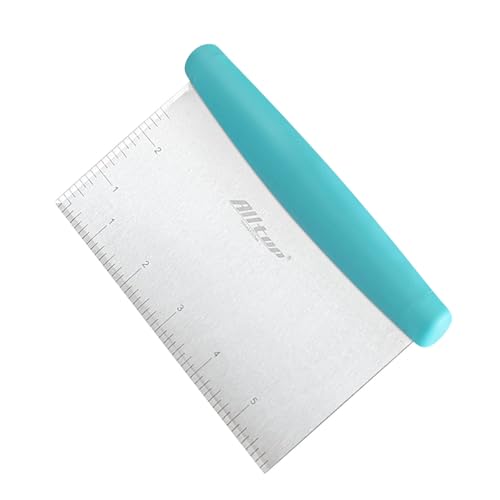 ALLTOP Bench Scraper & Chopper for Kitchen - Ideal Baking Essential Utensil,Stainless Steel Pastry/Dough/Food Cutter Tool for Cake Pizza Bread,Cooking - 1 Pack,Blue