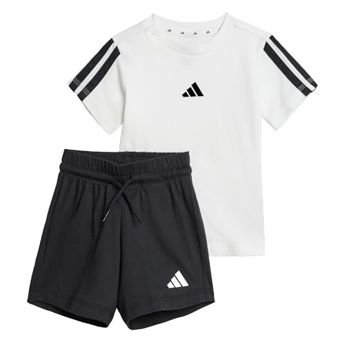 adidas Unisex Baby ESSENTIALS T-SHIRT SET, white/black, 2-3 Years