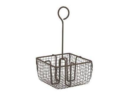 Panier à condiments en grillage vieilli