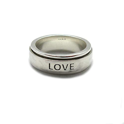 Bague tournante argent 925 Love Empress : anneau anti-stress femme et homme en argent massif
