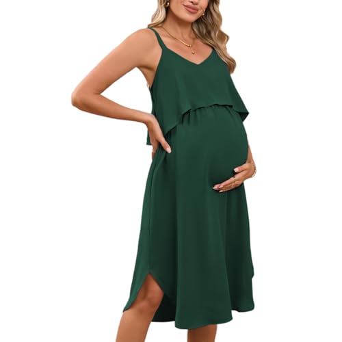 CIBTYHOH Damen Umstandskleid Sommer Sleeveless Stillkleid V-Ausschnitt...