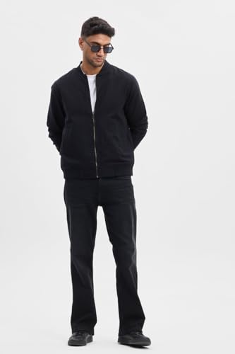 Image of SNITCH Mens Textured Relaxed Fit Jacket