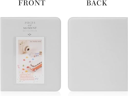 Image of ZENKO 64-Pocket Album + 5 Magnetic Frames fits Fujifilm Instax Film Roll Mini (12, 11, 9, 8, 40, Evo, Liplay), Mini Link Printer, Polaroid Snap Touch, PIC-300, Z2300 Mint Instant Cameras (Grey)