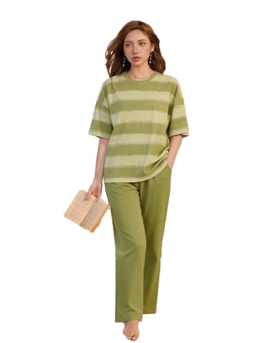 Image of Lymio Womens Korean Night Dress | Full Pyjama Set | Korean Nightsuit | Women Nightwear |Round Neck Full Sleeve Nightsuit | Loungewear | Everyday Nightdress (W-ND-3)