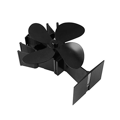 KOBSAINF Heat Powered Stove Fan Wood Burner Fan 4 Blades Heat Powered Fireplace Fan for Gas/Pellet/Wood Log Burner Fireplace