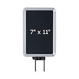 Lavi Industries 50-1130SV-S/SA Swivel-Mount Sign Frame for Beltrac Retractable Belt Stanchions, Slotted, 7