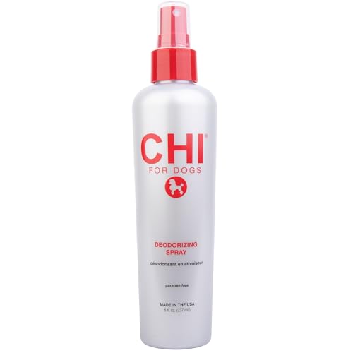 CHI for Dogs Deodorizing Spray - Odor Eliminator for Smelly Coats - Safe Deodorant Spray for Puppies and Adult Dogs - Sulfate and Paraben Free - Made in USA, 8 Fl Oz
