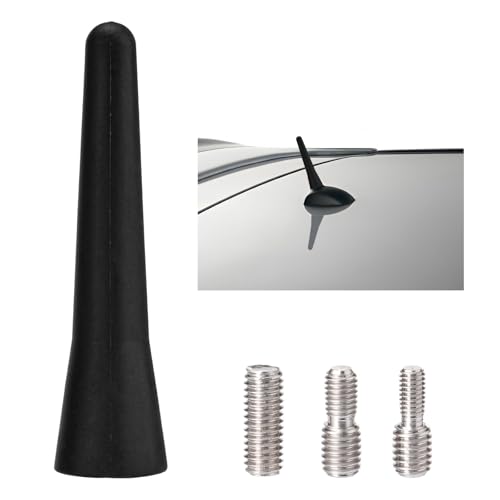 SZSAUTO 2.5 Inch Mini Antenna Car Roof Antenna Replacement Mast Universal Vehicle FM AM Stereo Radio Short Rubber Antenna