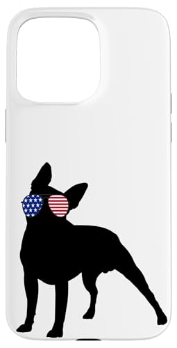 Boston Terrier Bostie 4th of July Funny Sunglasses Carcasa para iPhone 15 Pro Max