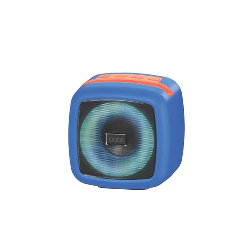 Image of OOGE Vibebox 1000 Bluetooth Speaker | 7W Wireless Speaker with AUX & USB Port | RGB Lights | Type-C Charging | Bluetooth 5.3 | Deep Bass | Compact & Stylish | Blue