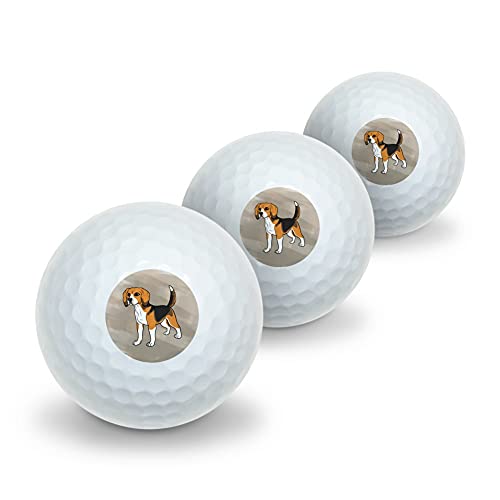 GRAPHICS & MORE Beagle Pet Dog Novelty Golf Balls 3 Pack