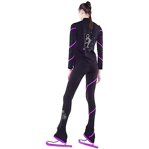 Liuhuo Figure Skating Spiral Jacket Pants Fleece Pants For Girls Black Pants For Women 8-10 Years thumb #1