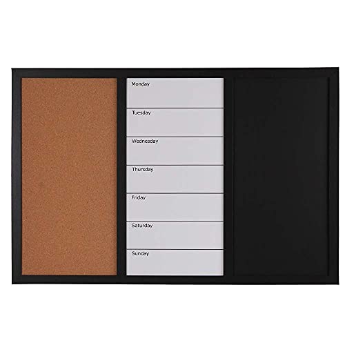 Tableau magnétique combiné liège et bois 60x40 cm pour notes - 2