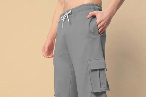 Image of Imsa Moda Light Fit Straight Fit Cargo Track Pant for Men | Lower for Men | Gym Trackpants