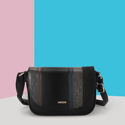 Image of Mochi Metro Black Oriane Top Handle Sling Bag Clairette Sling Bag