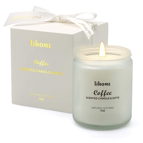Lihome Candles Gifts for Women - Scented Candles, Natural Soy Wax Candles for Home Scented Perfect for Christmas, Birthday, Mother's Day, Coffee Candle
