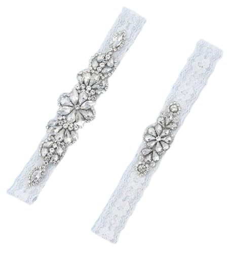 Porte-jarretelles dentelle strass mariage THS464 pour une nuit de noces magique