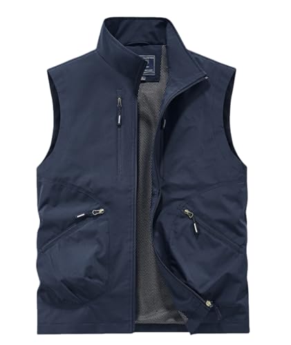 Utility Vest for Men Fishing Golf Travel Hiking Photo Outwear Lightweight Sleeveless Jacket with Pockets