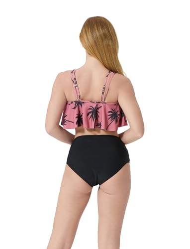 Image of PATPAT Family Matching Swimsuits Two Piece Hawaiian Tropical Beach Bikini and Swim Trunks Set Mommy and Me Bathing Suits