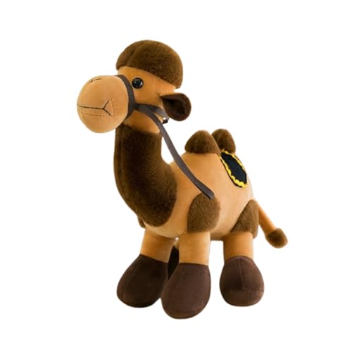 Xiyocadt Kamel Kuscheltier, Plüsch Kamel Spielzeug Stehend, Süßes Kuscheltier, Plüsch Puppe, Weich Flauschig Stofftier Zum Spielen, Geschenk für Kinder (30 cm,Braun)