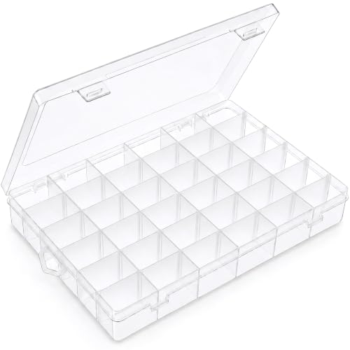Bead Organizer Storage 36 Grid Jewelry Tackle Craft Box Adjustable Dividers