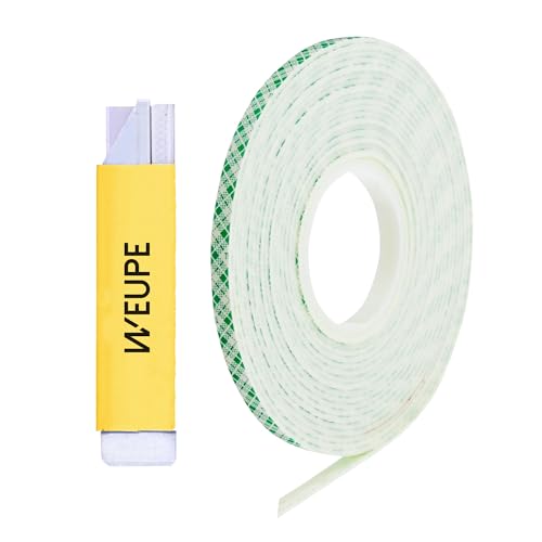 Image of Double Sided Foam Tape, 4016, 0.25 inch x 5 Yards, White, Heavy Duty, Double Coated Polyurethane Foam Tape, Perfect for Indoor Mounting, Bonding, Attaching, Crafting, Card Making Projects