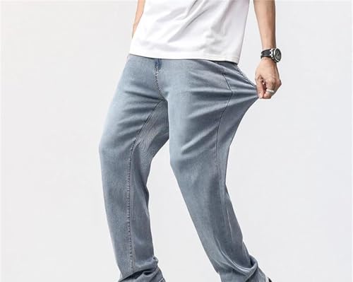 Mens Jeans Wide Leg Denim Pants Extra Long Summer Straight Fit Light Comfortable Fashion Trousers2