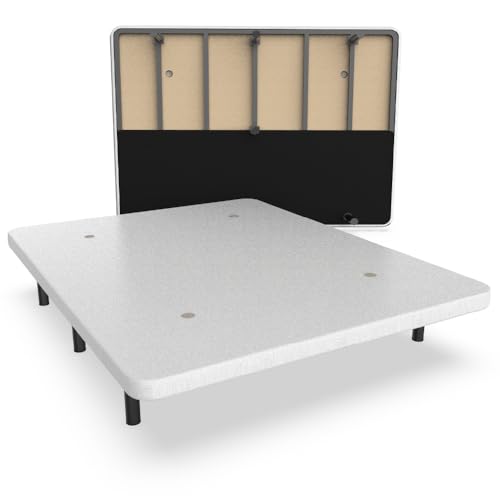 Nalui - Base Tapizada 160x200 Cm De Acero Con 7 Patas De Altura 25cm, Gran Estabilidad Con 5 Barras Transversales, Tejido 3d Transpirable Y 4 Válvulas De Aireación Fabricado En España Blanco