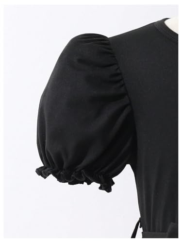 Floerns Girl's Bow Birthday Dress Short Puff Sleeve A Line Flowy Princess Dresses3