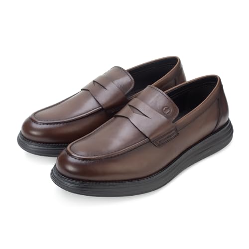 Image of Thomas Crick Sophisticated Dual-Tone Leather Loafers with Enhanced Comfort