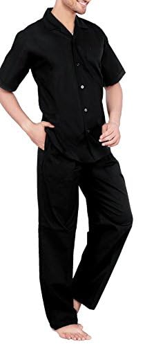 Image of Men's Cotton Plain /Solid Top and Pyjama Set Pack of 1
